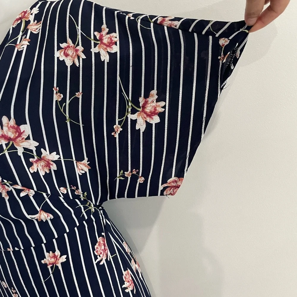 Ally Wrap Floral Maxi Stripe Dress - Picture 6 of 9